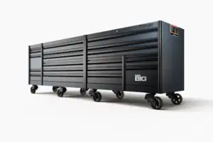 144" 22 Drawer Four Bank EPIQ™ Series Roll Cab with PowerDrawer (Storm Gray with Black Trim and Blackout Details)
