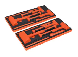 6 pc Soft Grip Dead Blow Hammer Set with PRO-FI™ Organization (Orange)