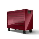 55" 10-Drawer Double-Bank Classic Series Three Extra Wide Drawer Roll Cab with Power Drawer and SpeeDrawer (Cranberry with Black Trim and Blackout Details)