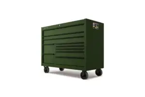 55" 10-Drawer Double-Bank Classic Series Three Extra Wide Drawer Roll Cab with Power Drawer and SpeeDrawer (Combat Green with Black Trim and Blackout Details)