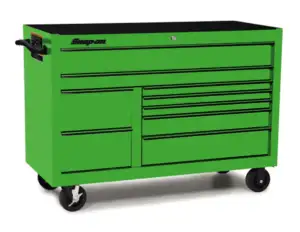 55" Nine-Drawer Double-Bank Classic Series Roll Cab with Power Drawer (Extreme Green with Black Trim and Blackout Details)