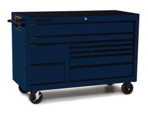 55" Nine-Drawer Double-Bank Classic Series Roll Cab with Power Drawer (Midnight Blue with Black Trim and Blackout Details)