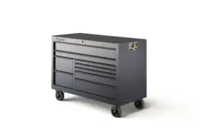 55" Nine-Drawer Double-Bank Classic Series Roll Cab with Power Drawer (Storm Gray with Black Trim and Blackout Details)