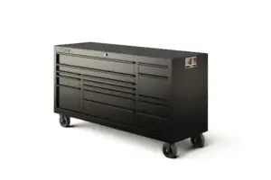 73" 15-Drawer Triple-Bank Classic Series Roll Cab with Power Drawer (Gloss Black with Black Trim and Blackout Details)