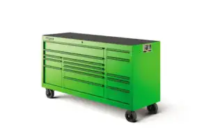 73" 15-Drawer Triple-Bank Classic Series Roll Cab with Power Drawer (Extreme Green with Black Trim and Blackout Details)