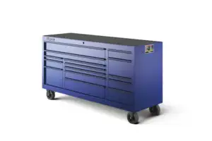 73" 15-Drawer Triple-Bank Classic Series Roll Cab with Power Drawer (Midnight Blue with Black Trim and Blackout Details)