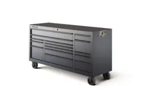 73" 15-Drawer Triple-Bank Classic Series Roll Cab with Power Drawer (Storm Gray with Black Trim and Blackout Details)