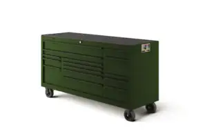 73" 15-Drawer Triple-Bank Classic Series Roll Cab with Power Drawer (Combat Green with Black Trim and Blackout Details)