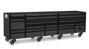 144" 26 Drawer Five Bank EPIQ™ Series Roll Cab with PowerDrawer (Storm Gray with Black Trim and Blackout Details)