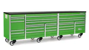 144" 26 Drawer Five Bank EPIQ™ Series Bed Liner Top Roll Cab with PowerDrawer (Extreme Green)