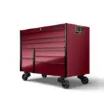 54" Nine-Drawer Double-Bank Masters Series Roll Cab with PowerDrawer and SpeeDrawer (Cranberry with Black Trim and Blackout Details)