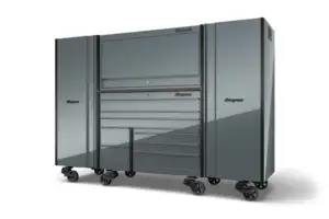 54" Nine-Drawer Double-Bank Masters Series Roll Cab with PowerDrawer and SpeeDrawer (Storm Gray with Black Trim and Blackout Details)