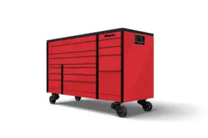 72" 14-Drawer Triple-Bank Masters Series Bed Liner Top Roll Cab with PowerDrawer and SpeeDrawer (Blue w Black Trim Blackout)