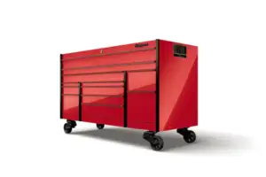 72" 12-Drawer Triple-Bank Masters Series Roll Cab with PowerDrawer and SpeeDrawer (Candy Apple Red with Black Trim and Blackout Details)