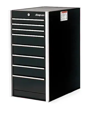 19" Eight-Drawer Single Bank Masters Series End Cab (Gloss Black)