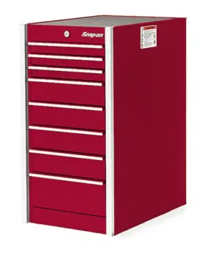 19" Eight-Drawer Single Bank Masters Series End Cab (Red)