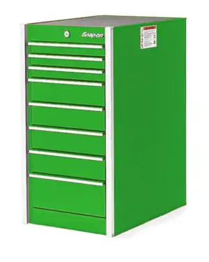 19" Eight-Drawer Single Bank Masters Series End Cab (Extreme Green)