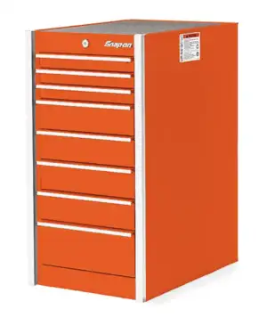 19" Eight-Drawer Single Bank Masters Series End Cab (Electric Orange)