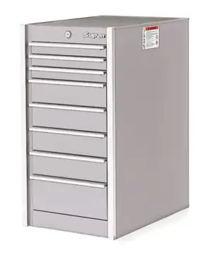 19" Eight-Drawer Single Bank Masters Series End Cab (Arctic Silver)