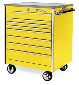 36" Eight-Drawer Single Bank Masters Series Stainless Steel Top Roll Cab (Ultra Yellow)