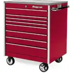 36" Eight-Drawer Single Bank Masters Series Stainless Steel Top Roll Cab (Candy Apple Red)