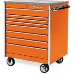36" Eight-Drawer Single Bank Masters Series Stainless Steel Top Roll Cab (Electric Orange)