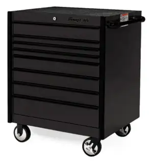36" Eight-Drawer Single Bank Masters Series Roll Cab (Flat Black w/Black Trim)
