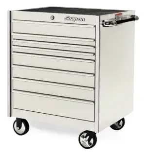 36" Eight-Drawer Single Bank Masters Series Roll Cab (White)