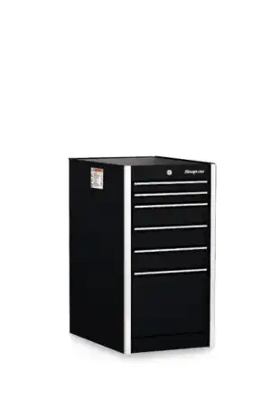 19" Six-Drawer Single Bank Masters Series End Cabinet (Gloss Black)