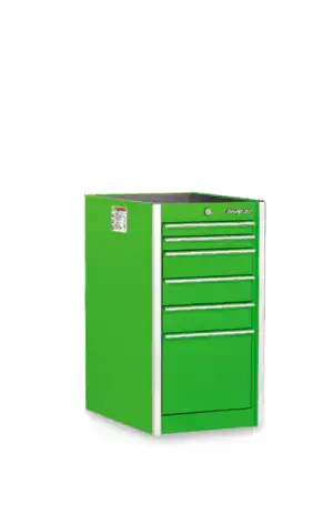 19" Six-Drawer Single Bank Masters Series End Cabinet (Extreme Green)