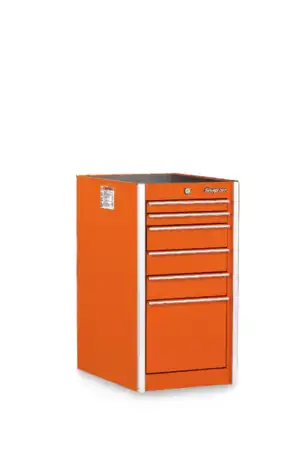 19" Six-Drawer Single Bank Masters Series End Cabinet (Electric Orange)