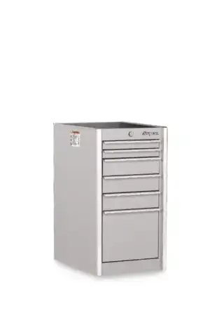 19" Six-Drawer Single Bank Masters Series End Cabinet (Arctic Silver)