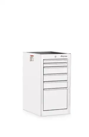 19" Six-Drawer Single Bank Masters Series End Cabinet (White)