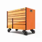 54" 10-Drawer Double-Bank Masters Series Bed Liner Top Roll Cab (Electric Orange with Black Trim and Blackout Details)