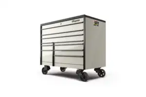 54" 10-Drawer Double-Bank Masters Series Bed Liner Top Roll Cab (Arctic Silver with Blackout Trim)