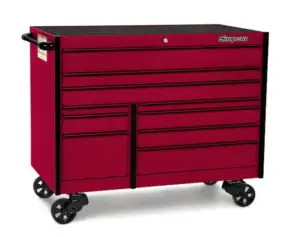 54" 10-Drawer Double-Bank Masters Series Roll Cab (Candy Apple Red with Black Trim and Blackout Details)