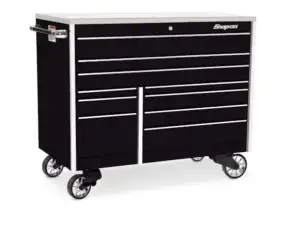 54" 10-Drawer Double-Bank Masters Series Stainless Steel Top Roll Cab (Gloss Black)