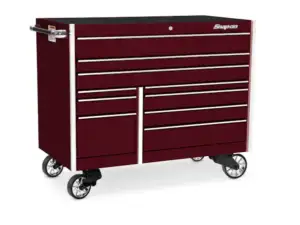 54" 10-Drawer Double-Bank Masters Series Roll Cab (Deep Cranberry)