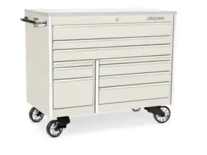 54" 10-Drawer Double-Bank Masters Series Stainless Steel Top Roll Cab (White)