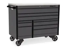54" 10-Drawer Double-Bank Masters Series Stainless Steel Top Roll Cab (Storm Gray w/Black Trim)