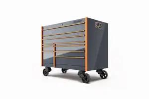 54" 10-Drawer Double-Bank Masters Series Bed Liner Top Roll Cab [Storm Gray with Orange Valor Trim and Blackout Details ]