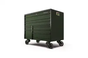 54" 10-Drawer Double-Bank Masters Series Bed Liner Top Roll Cab (Combat Green w/Black Trim)