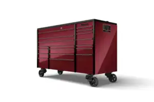72" 18-Drawer Triple-Bank Masters Series Bed Liner LED PowerTop™ Roll Cab (Cranberry with Blackout Trim)