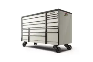 72" 18-Drawer Triple-Bank Masters Series Bed Liner Top Roll Cab (Arctic Silver with Blackout Trim)