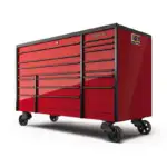 72" 18-Drawer Triple-Bank Masters Series Bed Liner Top Roll Cab (Candy Apple Red with Black Trim and Blackout Details)