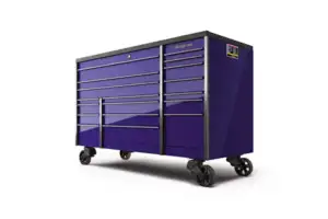 72" 18-Drawer Triple-Bank Masters Series Bed Liner Top Roll Cab (Midnight Blue with Titanium Trim and Blackout Details)