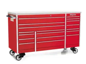 72" 18-Drawer Triple-Bank Masters Series Stainless Steel Top Roll Cab (Red)