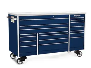 72" 18-Drawer Triple-Bank Masters Series Stainless Steel Top Roll Cab (Royal Blue)