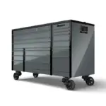 Specifications Depth, inches (mm)	29-1/8 (740) Drawer Banks	3 Widest Drawer, inches (mm) [qty]	50 (1,270) [3] Width, inches (mm)	72-7/8 (1,851) Work Surface	Steel Bed Liner Country of Origin	USA No. of Drawers	18 Height, inches (mm)	47-5/8 (1,210) Net Weight, lb (kg)	1,052 (477) Shipping Weight, lb (kg)	1,166 (528.8) Load Capacity, lb (kg)	6,800 (3,084) Cubic inches (cm³)	45,242 (741,384) Double Slide (included)	Yes (2) Writing Surface	No Slides, lb (kg) (ball bearing)	227 (103) Square inches (cm²)	11,605 (74,871)