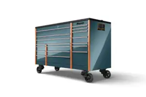 72" 18-Drawer Triple-Bank Masters Series Bed Liner LED PowerTop™ Roll Cab (Storm Gray with Purple Two-Tone Trim)